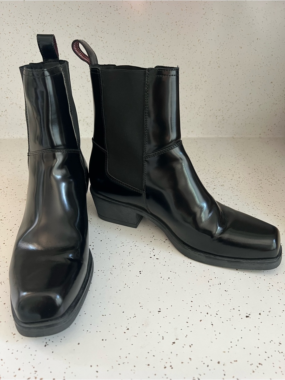 Scotch & Soda Leather Tall Square-Toe Chelsea Boots